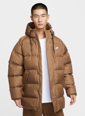 NIKE耐克男子运动休闲保暖中长款连帽羽绒服外套IB2974-235