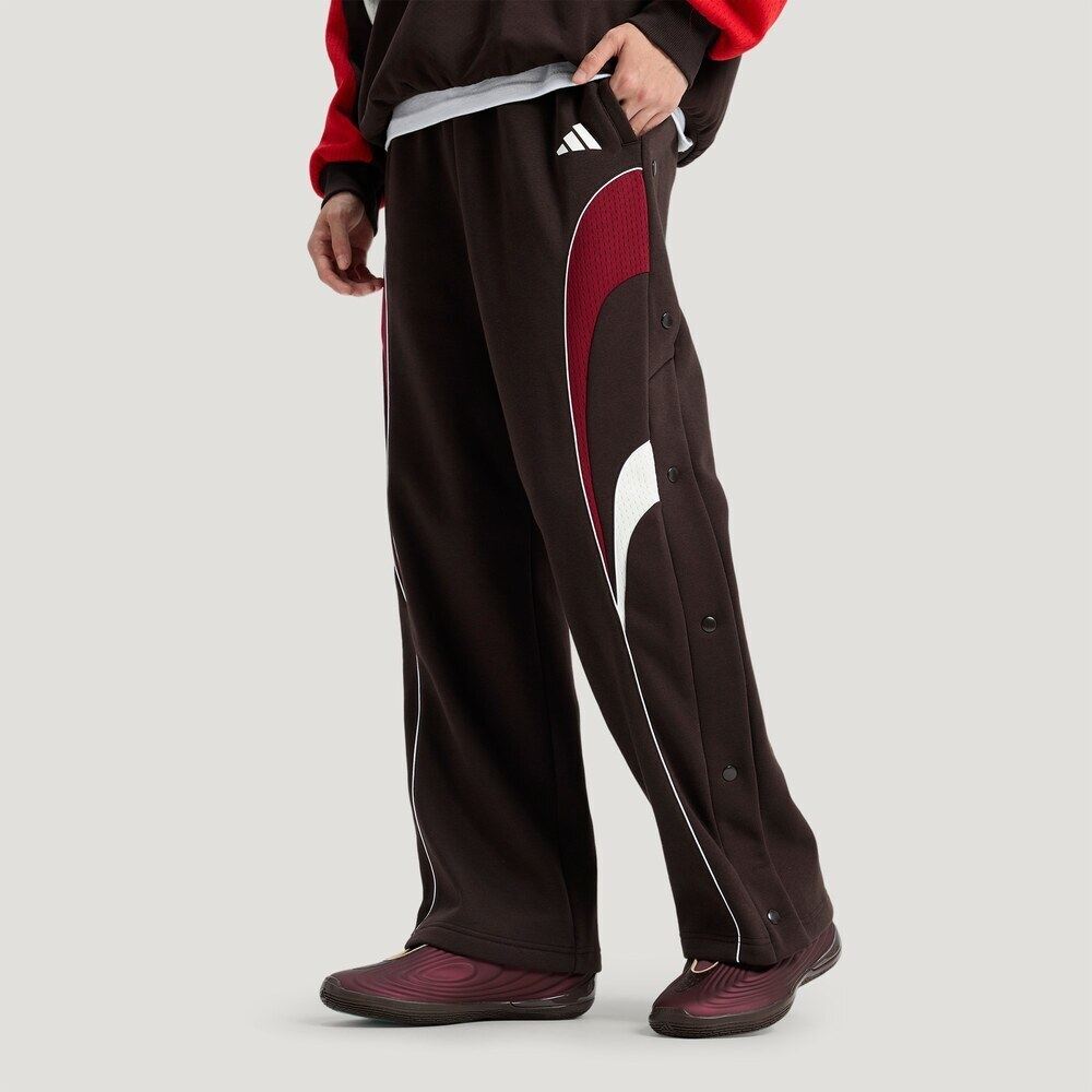 adidas阿迪达斯男子篮球运动训练侧开排扣运动休闲针织长裤KV9210