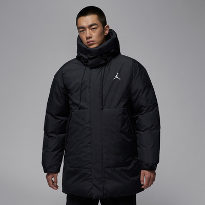 NIKE耐克男子jordan运动休闲保暖中长款连帽羽绒服外套HV0539-010