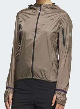 adidas阿迪达斯女子运动跑步休闲连帽夹克外套KC0385