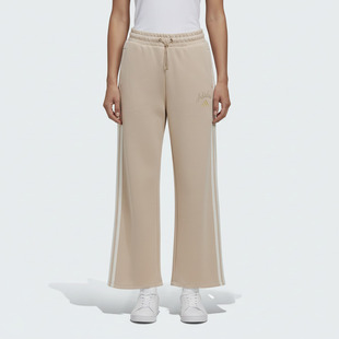 adidas阿迪达斯女子运动训练休闲三条纹针织宽松长裤KH2703