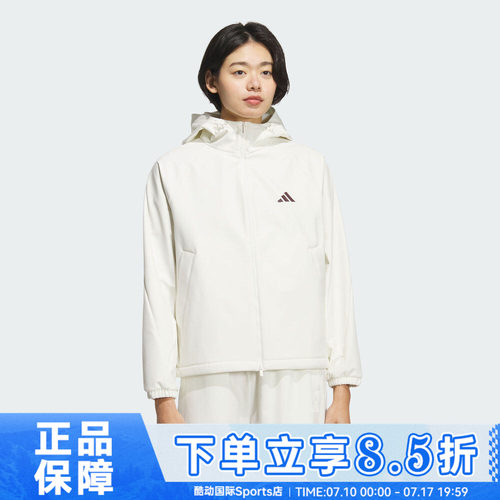 adidas阿迪达斯女子运动训练休闲连帽夹克外套KC0055