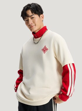 adidas阿迪达斯三叶草男子运动休闲印花针织圆领短袖T恤KT0713