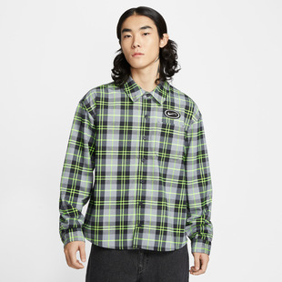 070 HV0257 NIKE耐克男子运动休闲复古宽松格子翻领长袖 衬衫