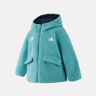 adidas阿迪达斯男小童运动训练保暖棉服外套KC2820
