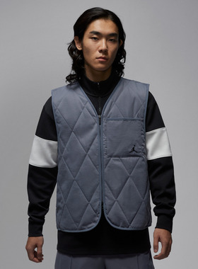 NIKE耐克男子jordan运动休闲保暖棉服马甲背心HQ8680-075
