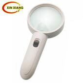 适配双镜片子母镜双倍率带4个LED验钞灯球拍手持阅读塑料放大镜