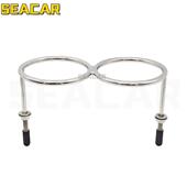 适配316不锈钢双环茶杯架杯托饮料瓶支架游艇房车船用五金配件