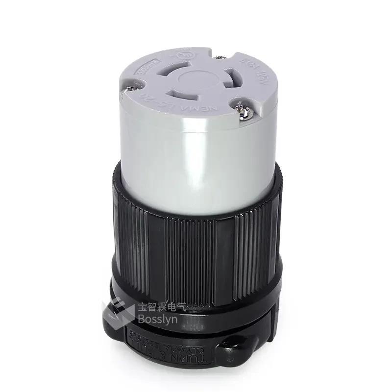 适配汽油发电机NEMA连接器插座L5-20C UL认证户外工业美式防脱插