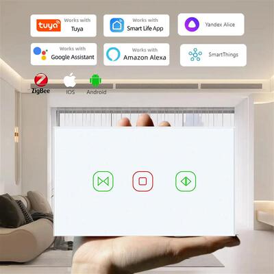 适配美规Zigbee智能触摸窗帘开关面板alexa语音远程控制涂鸦智能