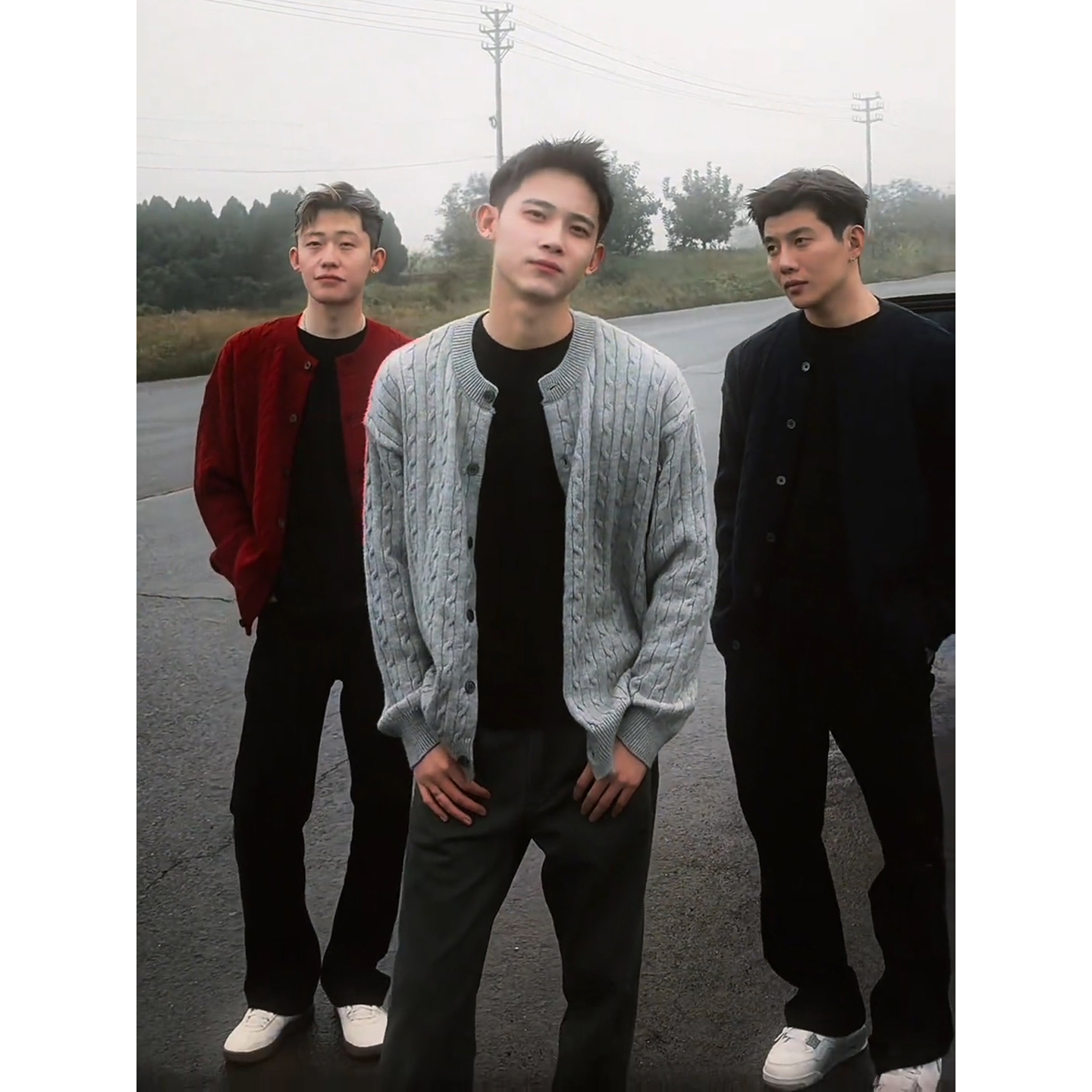 浅灰色麻花针织开衫男款韩版外套