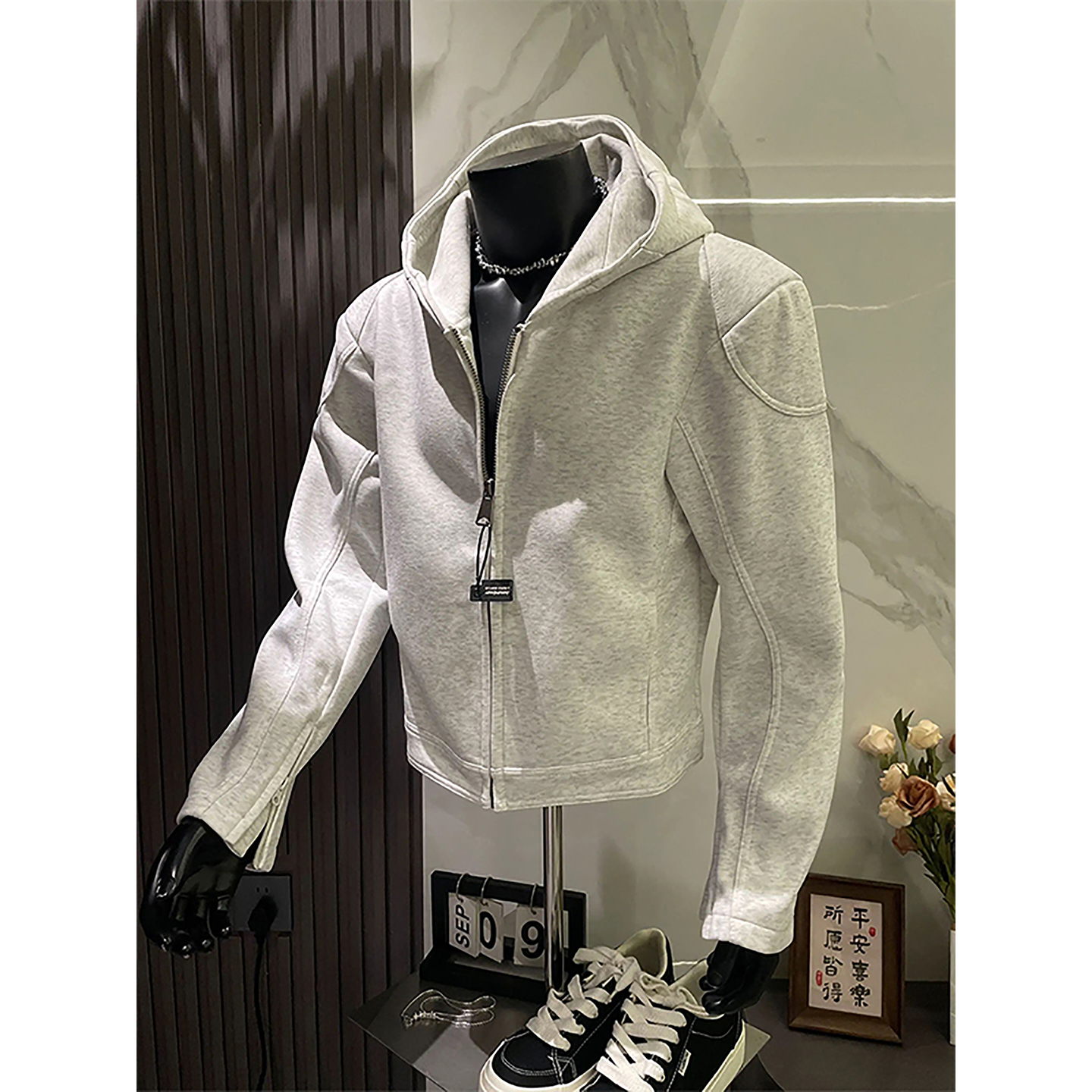 cleanfit短款开衫卫衣男秋季机车