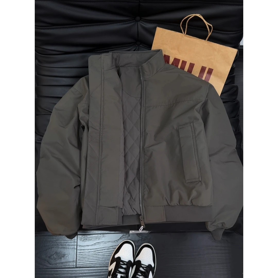 美式飞行员夹克棉服男款冬季加厚保暖夹棉外套cleanfit立领棒球服