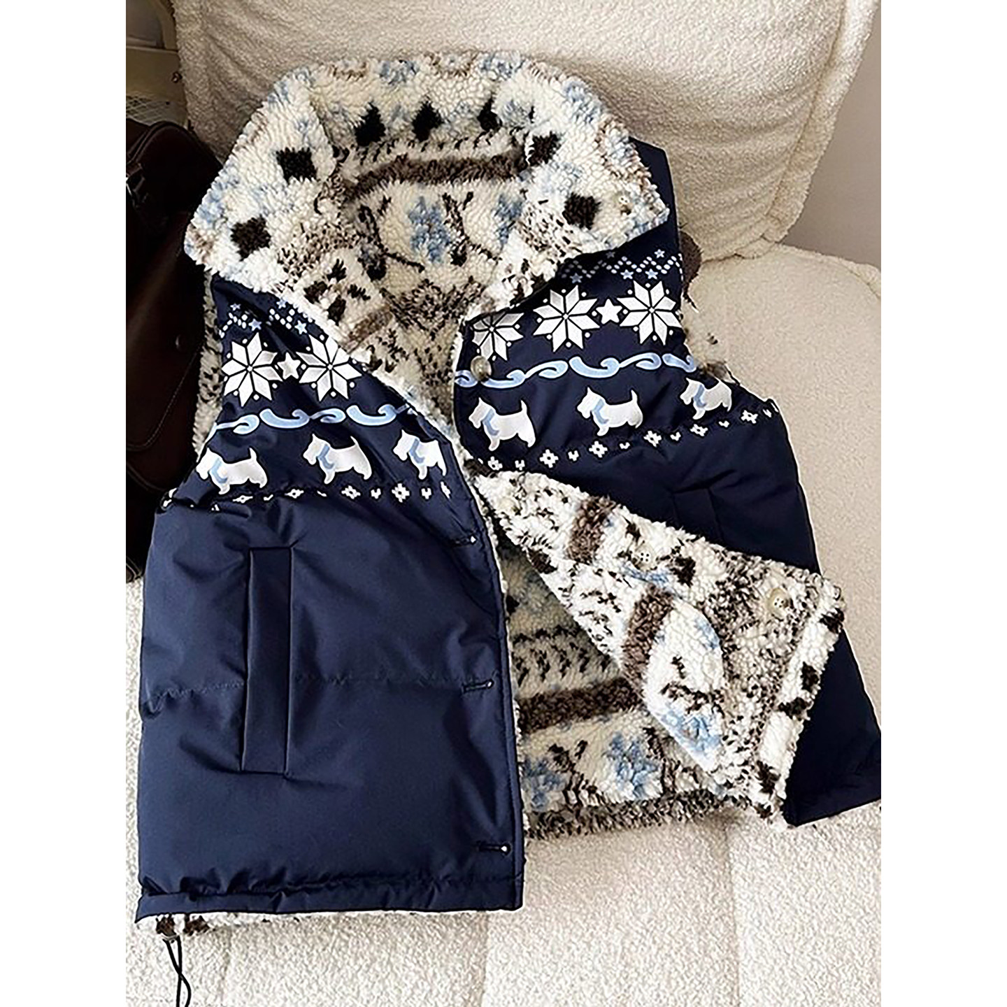 双面穿费尔岛马甲款羽绒棉服男款冬季羊羔绒背心韩系情侣立领坎肩,男装,羽绒马甲,淘宝优惠券,粉丝福利购,淘宝优惠卷