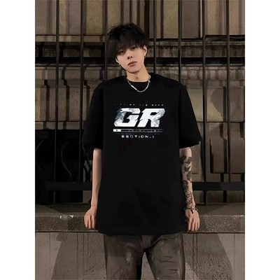 300g重磅硬挺正肩t恤男ootd穿搭