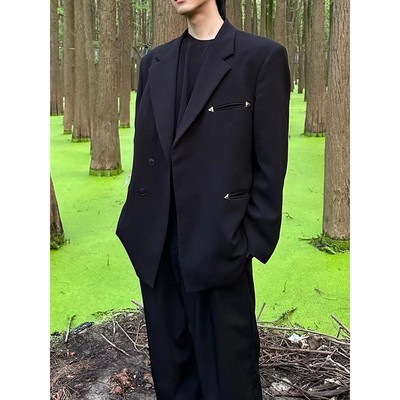 韩版英伦风设计感西装男模痞帅风