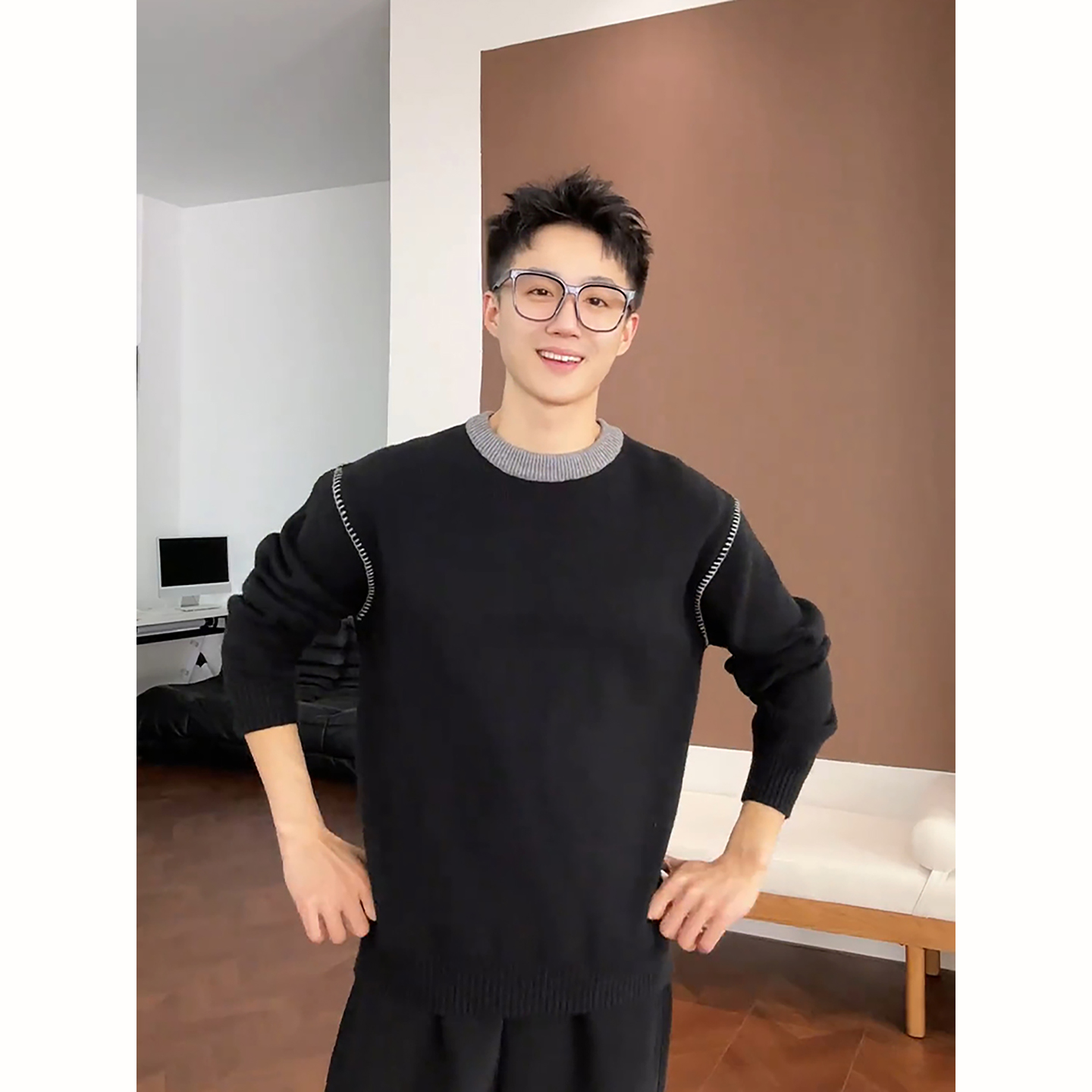 氛围感情侣毛衣针织衫男款秋冬