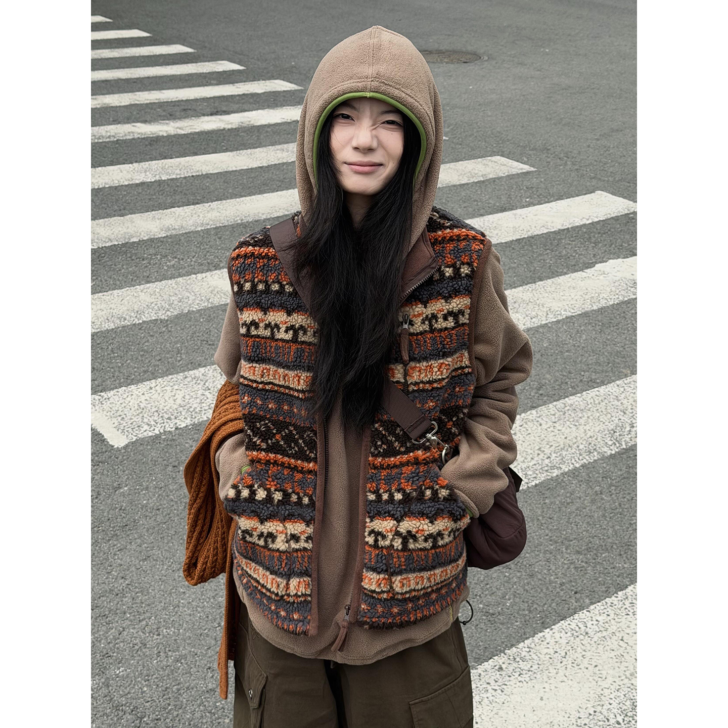 费尔岛羊羔毛马甲男款秋冬