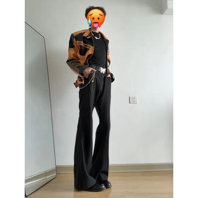 美式西裤男直筒那不勒斯裤子显瘦