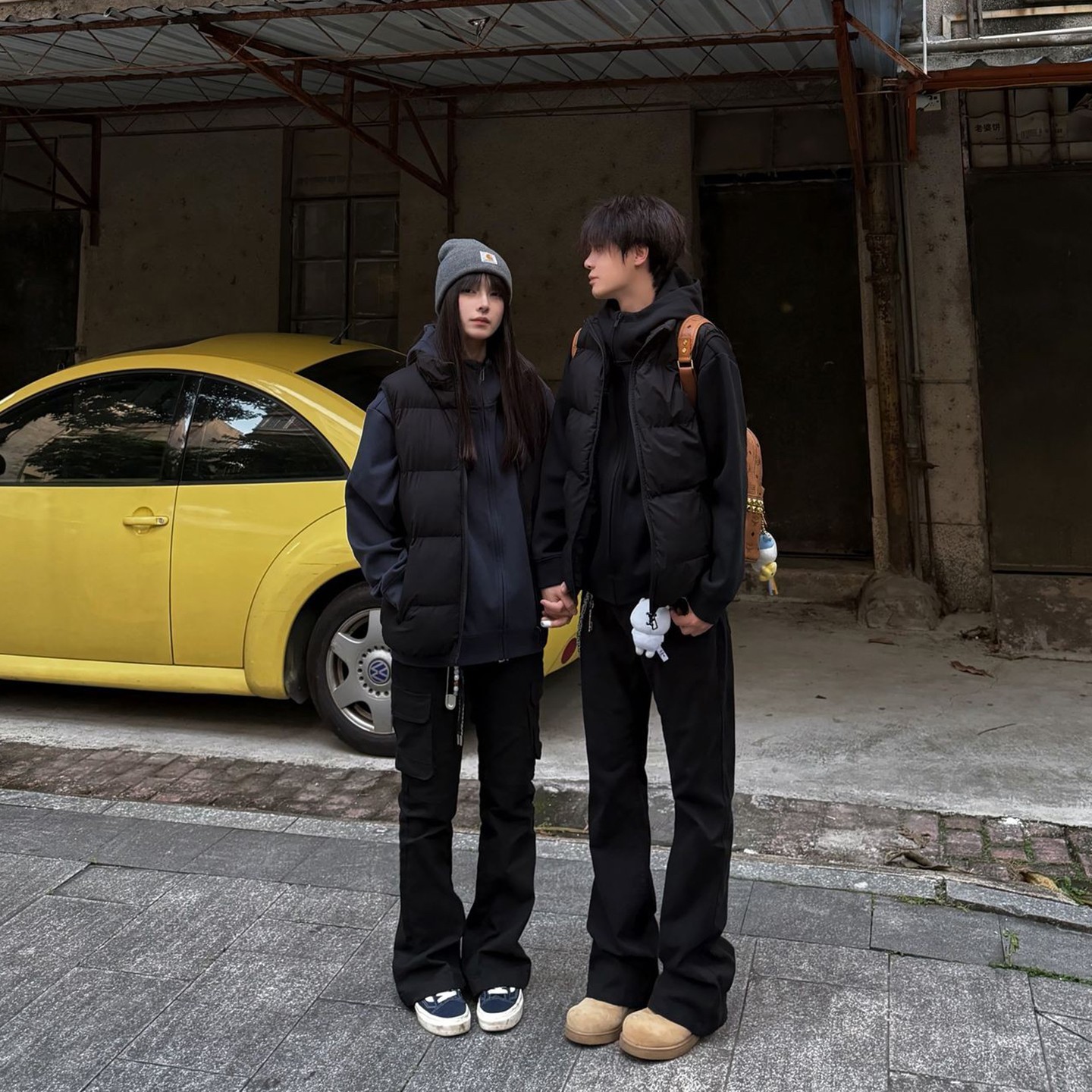 黑色九江羽绒马甲男女款外穿冬