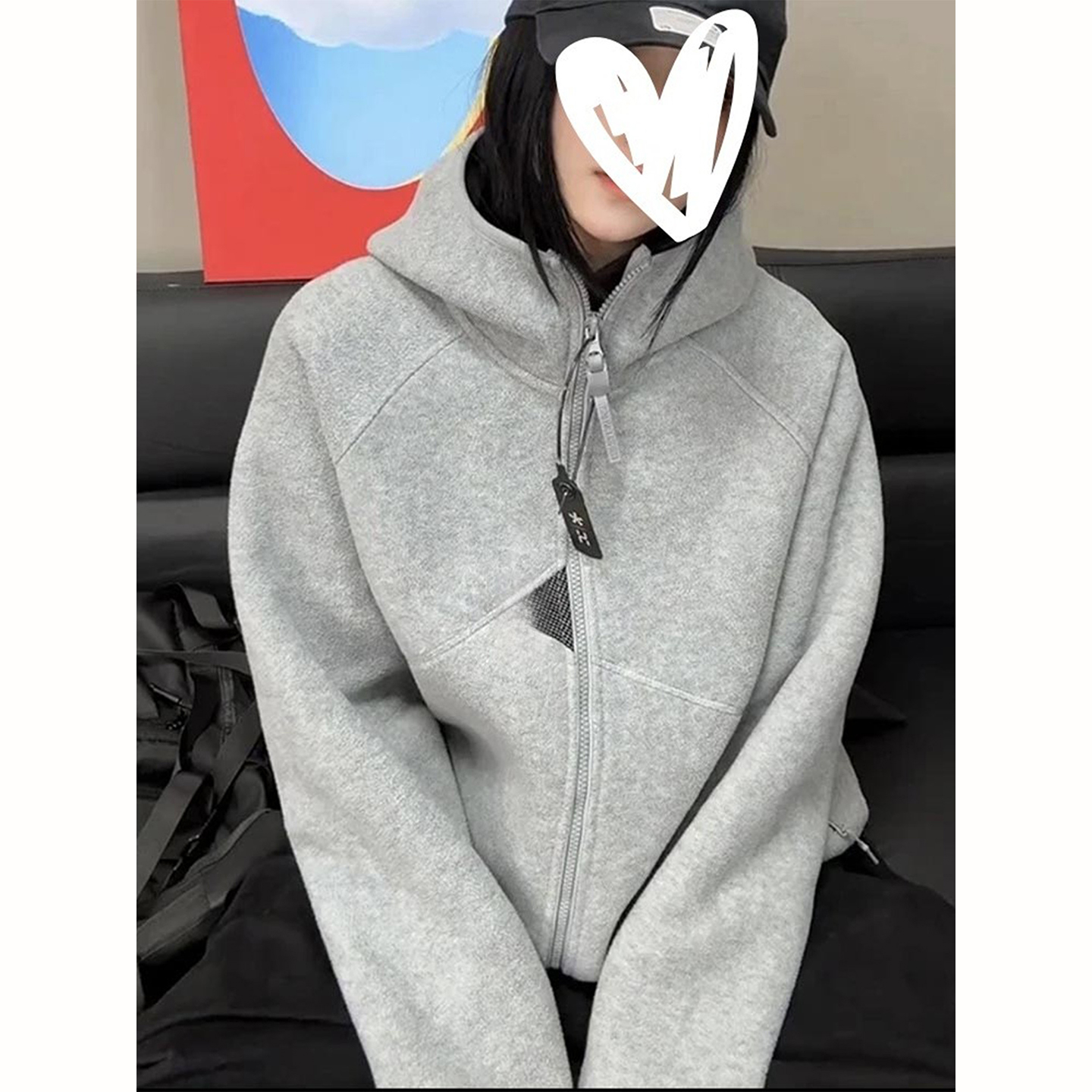 双面摇粒绒外套男女冬季美式休闲