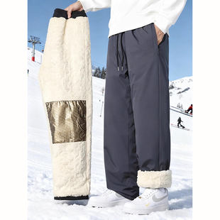 保暖滑雪长裤 东北零下40度抗寒裤 高腰加绒加厚羽绒棉裤 冬季 子男款