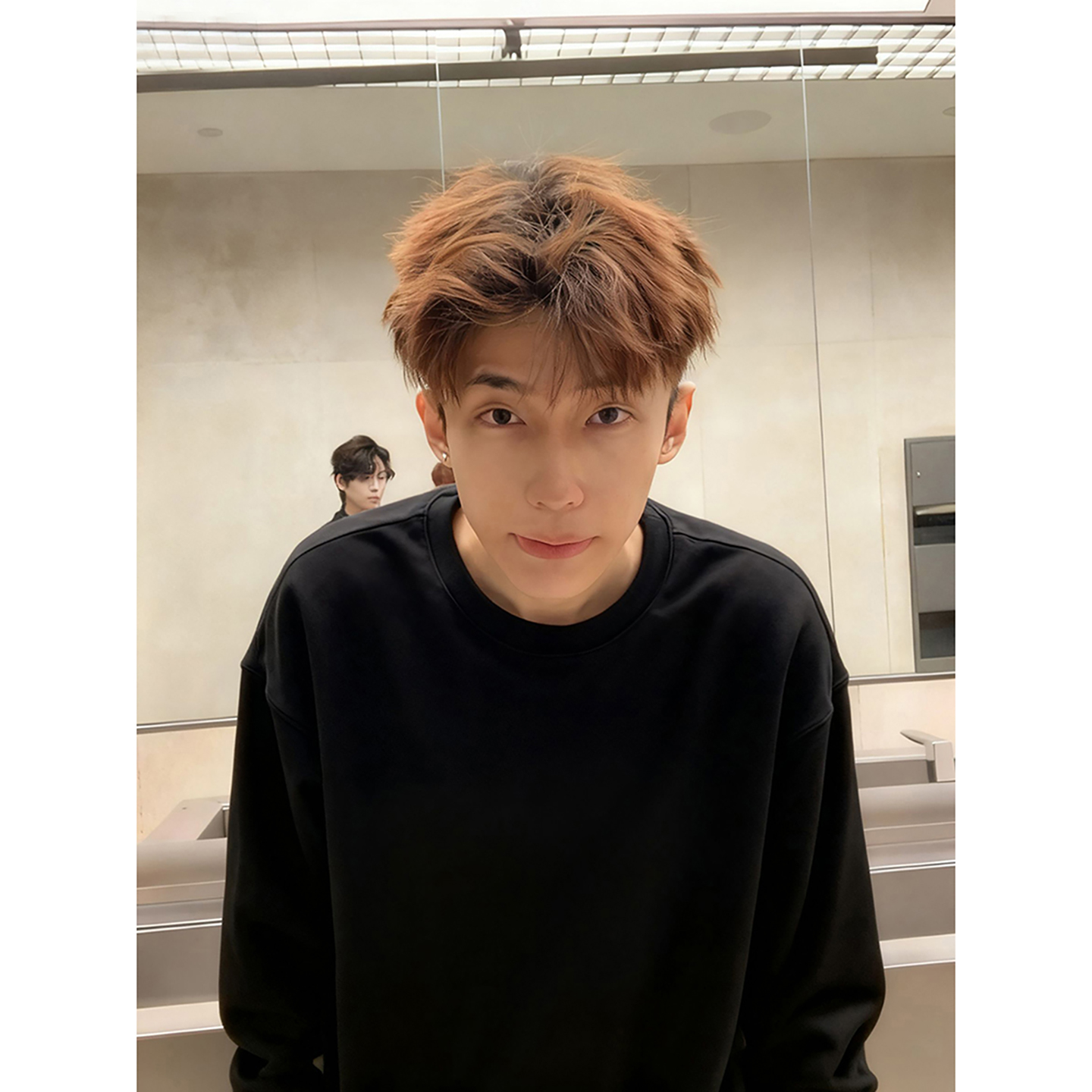 黑色重磅纯棉长袖t恤男款打底衫