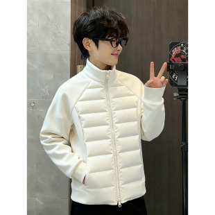 美式轻薄排骨羽绒棉服男款冬季修身羽绒内胆保暖立领短款棉衣外套