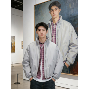 美式bomber飞行夹克棉服男冬季加厚高级感立领外套短款工装棒球服