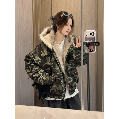 美式迷彩座山雕夹克棉服男款冬季