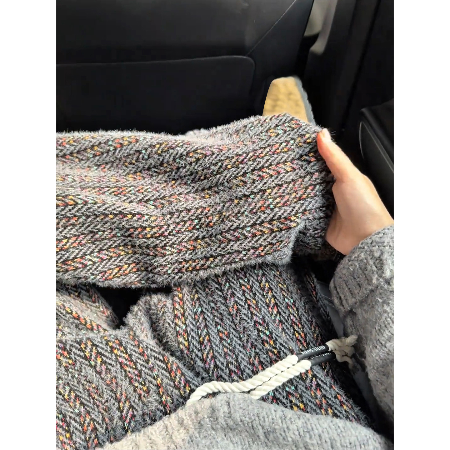 小香风马海毛针织卫裤男款秋冬