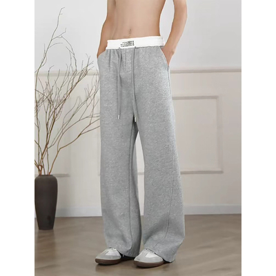 美式斜切重磅弯刀卫裤秋季慵懒风