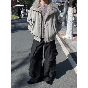 美式座山雕cleanfit哈灵顿棉服男冬季仿麂皮夹克加绒加厚保暖棉衣