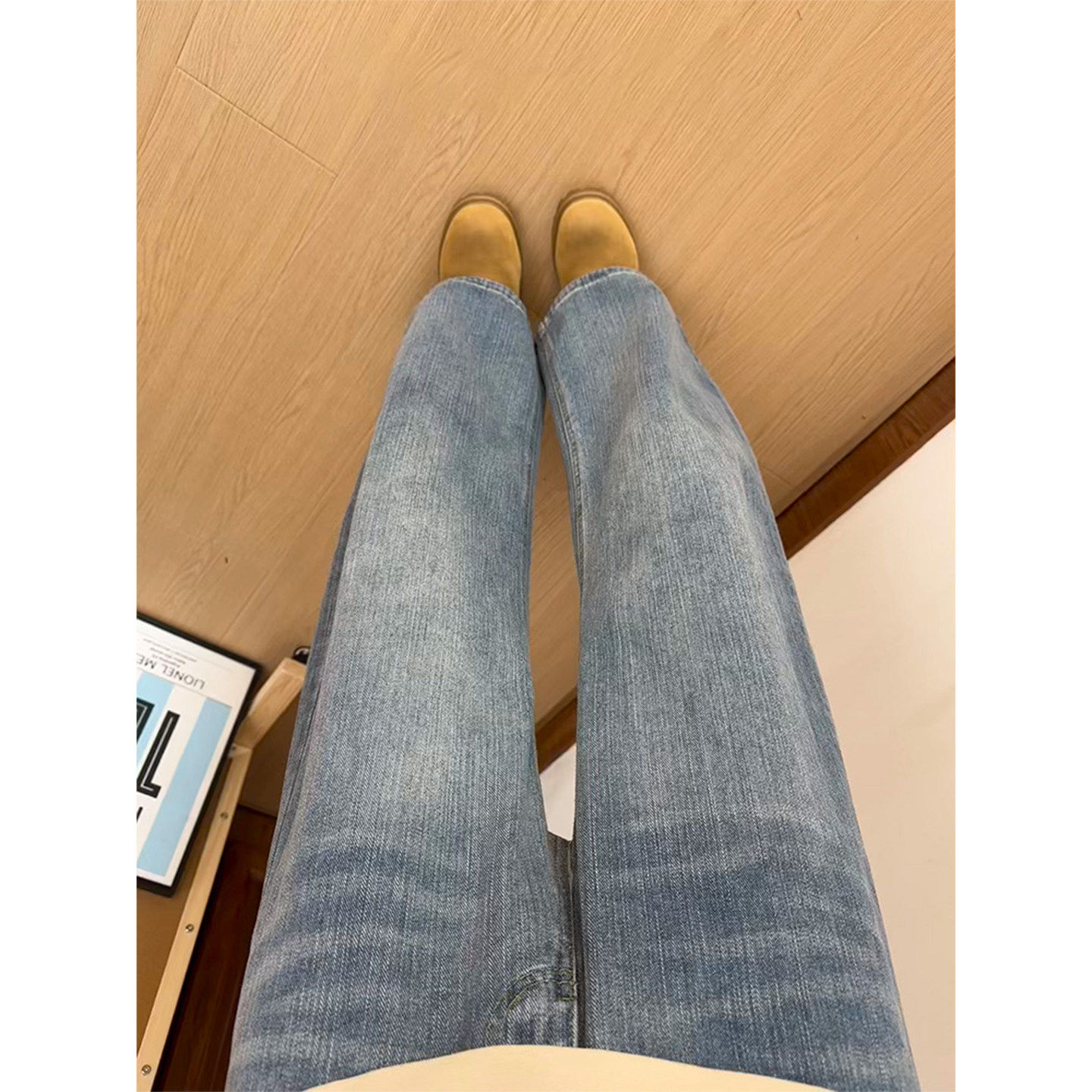 蓝色竹节纹微喇牛仔裤男春秋美式高街vibe裤子不贴腿显瘦直筒长裤,男装,牛仔裤,淘宝优惠券,粉丝福利购,淘宝优惠卷