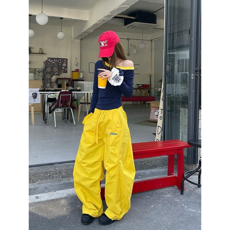 美式hiphop街舞褶皱伞兵裤男夏季