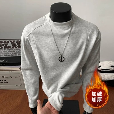 美式解构拼接德绒打底衫男冬季