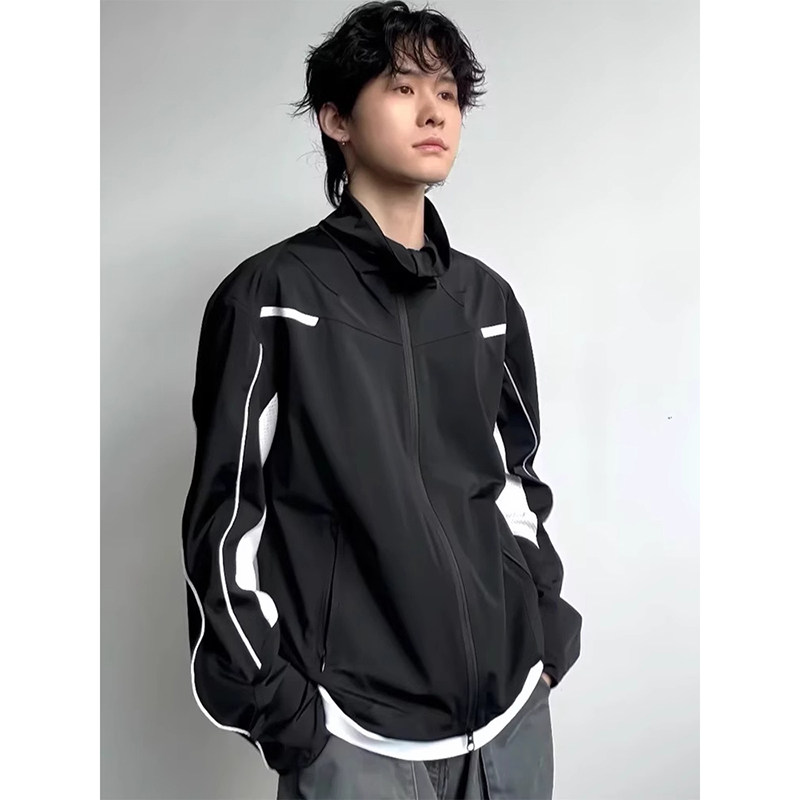 无帽立领修身冲锋宋甲防晒衣男夏季薄款夹克外套冰丝摩托赛车衣服,男装,时尚防晒服,淘宝优惠券,粉丝福利购,淘宝优惠卷