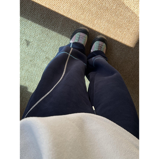 藏青色哈苏复线卫裤男秋冬美式慵懒松弛感裤子垂感直筒休闲运动裤