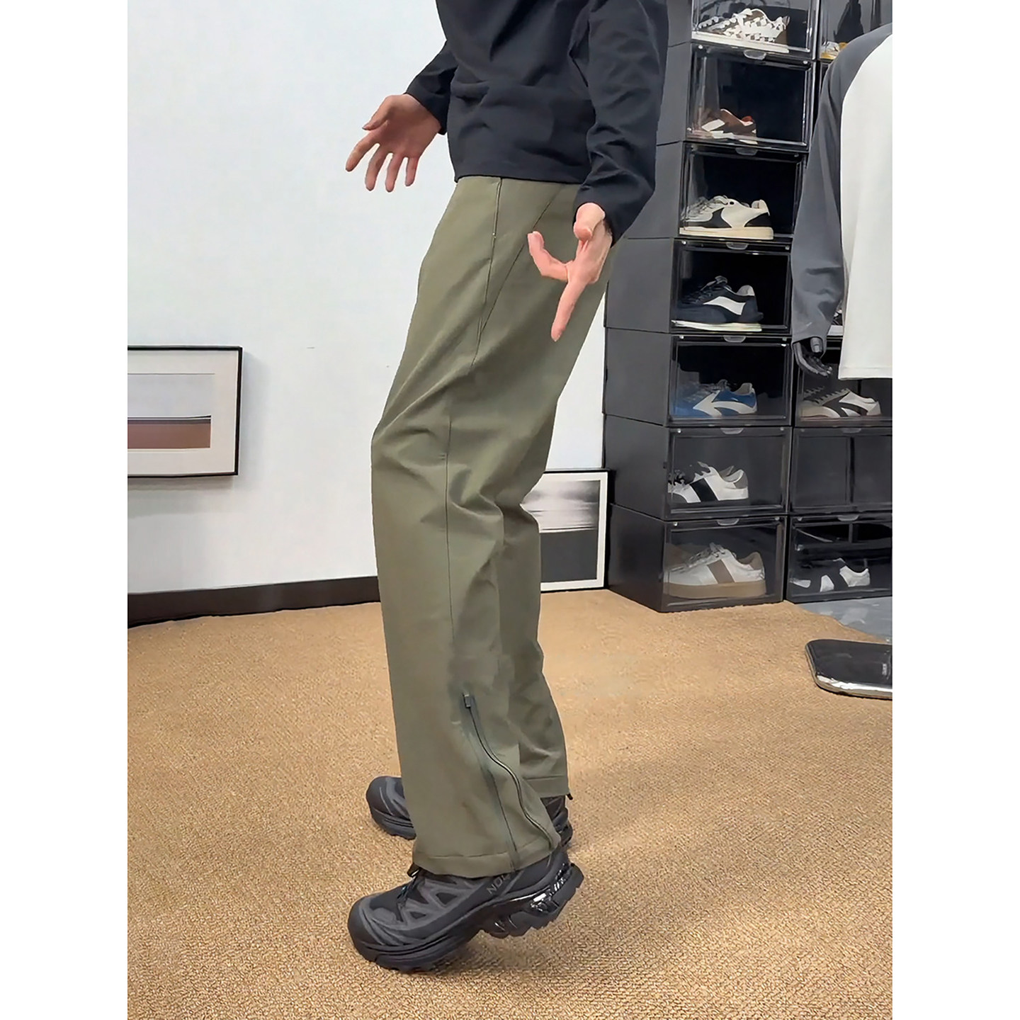 军绿色防水防风冲锋裤男款美式侧拉链软壳工装裤子户外徒步登山裤,男装,休闲裤,淘宝优惠券,粉丝福利购,淘宝优惠卷