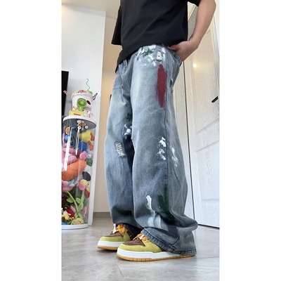 王一珩同款裤子高街阔腿直筒裤