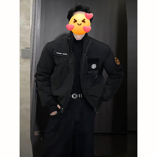 美式硬核轻骑兵工装棉服外套男冬季魔术贴棉衣夹克高级感立领棉袄