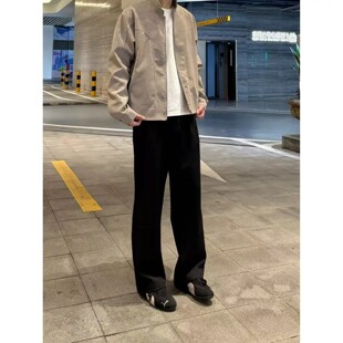 cleanfit黑色517西装裤男款美式垂感高级感微喇裤子直筒显瘦西裤