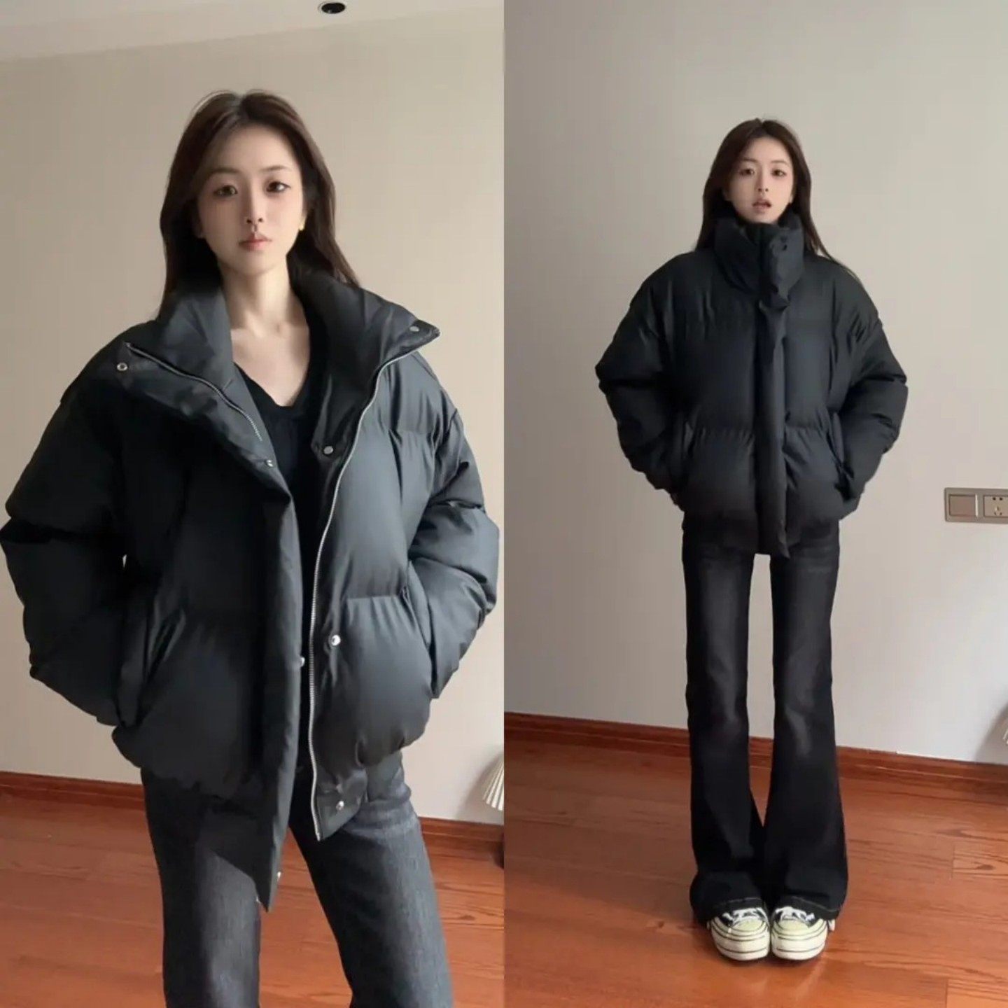 美式短款pu皮派克羽绒棉服男款