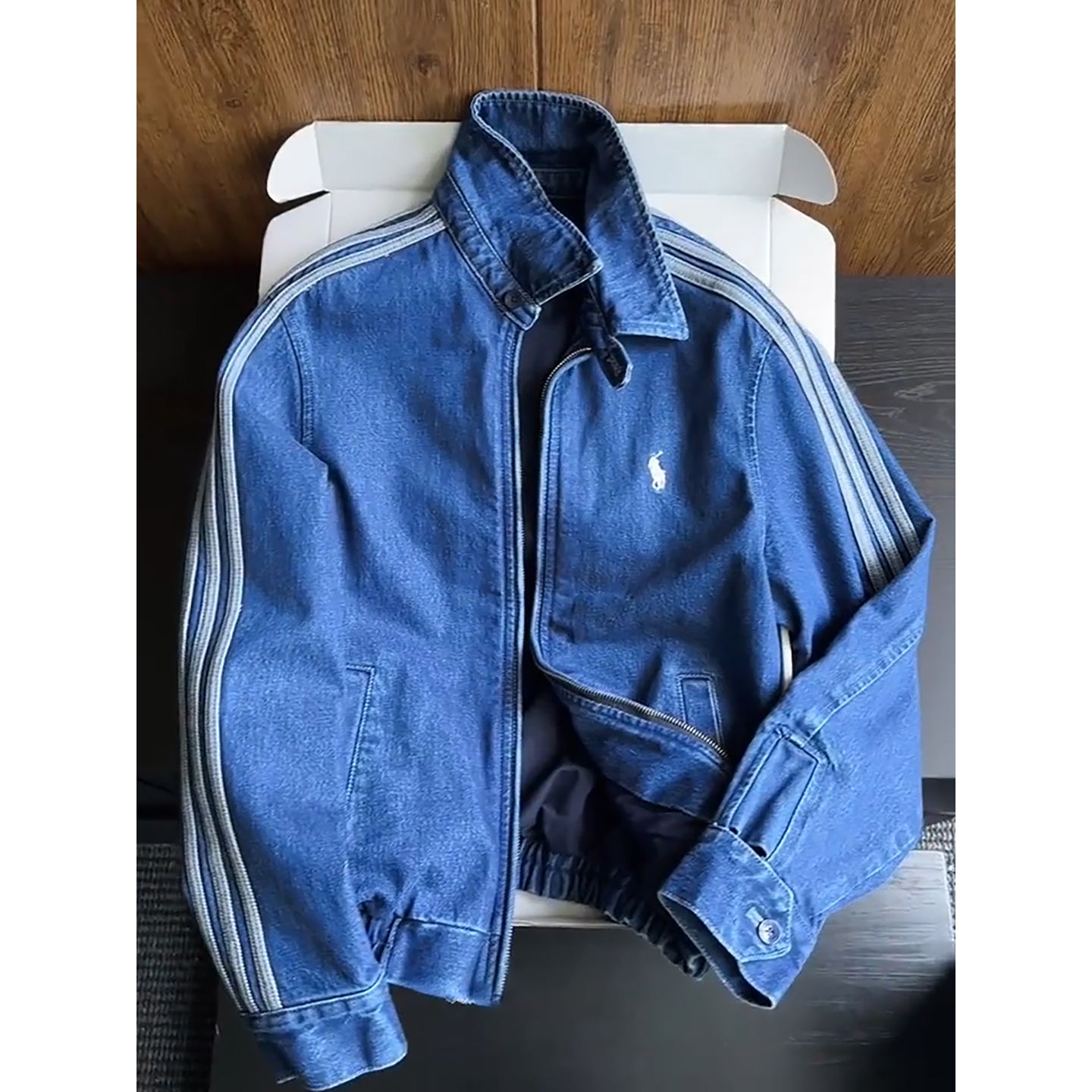 小马标刺绣牛仔夹克男秋季美式