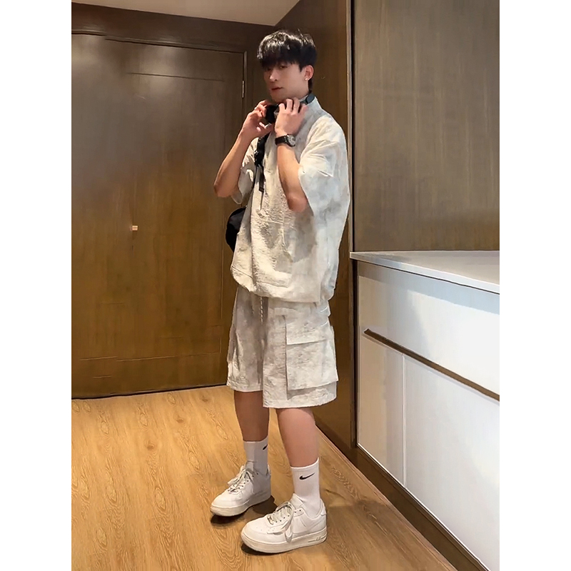 cleanfit短袖扎染工装套装速干服