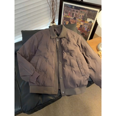 咖色轻薄羽绒服男冬季老钱风高级