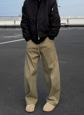 军绿色美式三防弯刀冲锋裤男秋冬季加绒加厚工装裤直筒阔腿休闲裤