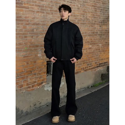 cleanfit黑色牛仔裤男款秋冬季