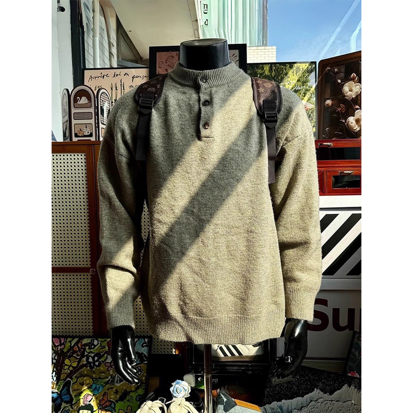 美式复古毛衣男秋冬慵懒高级感