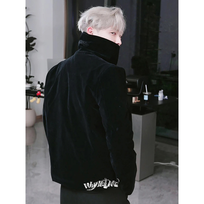 美式麂皮绒座山雕夹克棉衣男冬季